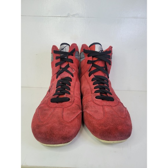Mike DeAnna‎ Wrestling Shoes Vintage Red Men\'s Size 7.5 Iowa Lightning Bolt Rare main image 6